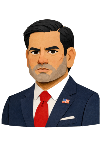 Marco Rubio cartoon - mouth closed