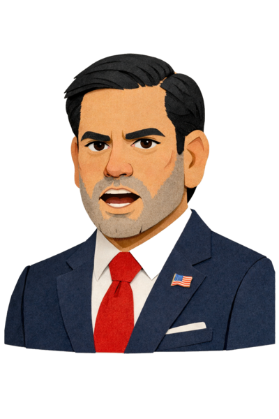 Marco Rubio cartoon - talking